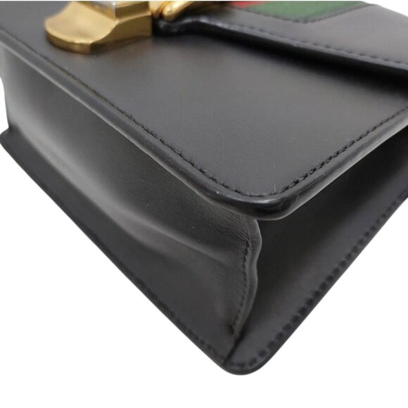 137580BQ (X6) Gucci Crossbody Bag Sherry Line Black Leather - Picture 5 of 9